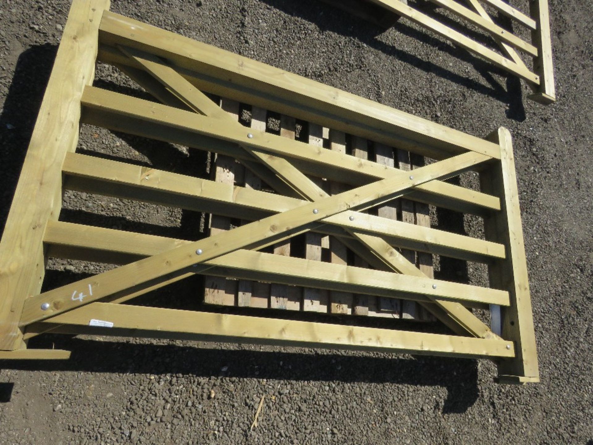 2 X WOODEN FIELD GATES, 2.1M WIDTH APPROX. - Image 2 of 5