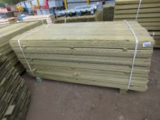 LARGE PACK OF PRESSURE TREATED HIT AND MISS CLADDING BOARDS, 1.74M X 9.5CM APPROX.