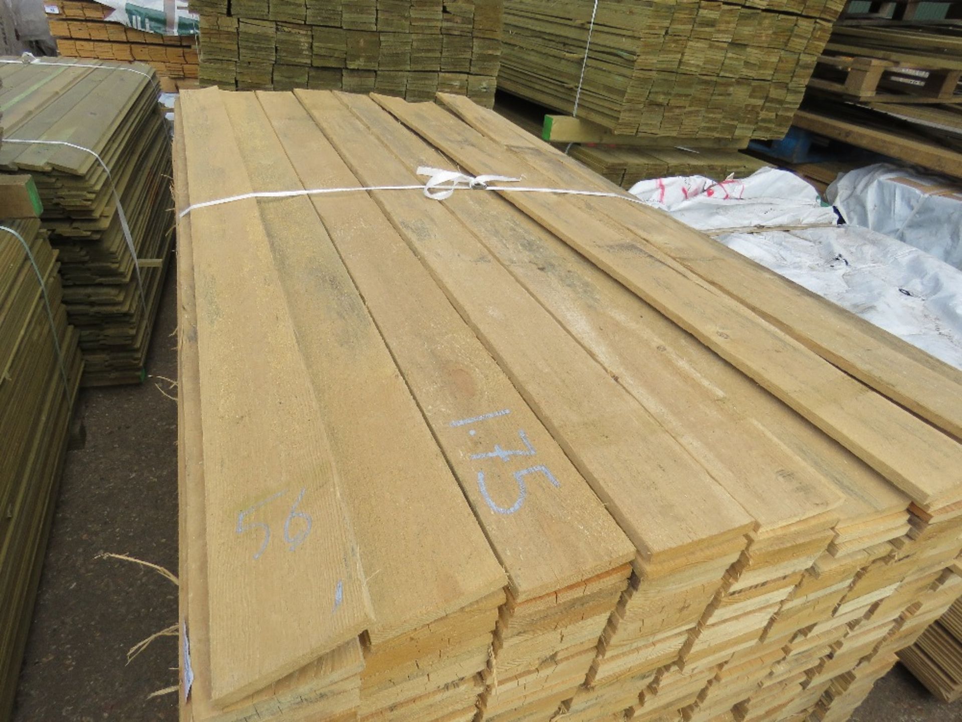 LARGE PACK OF FLAT UNMACHINED FINISH CLADDING TIMBER BOARDS 1.75M X 10CM APPROX, UNTREATED. - Image 2 of 3