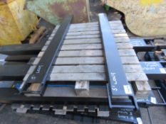 PAIR OF FORKLIFT EXTENSION TINES/SLEEVES, 5FT LENGTH APPROX.