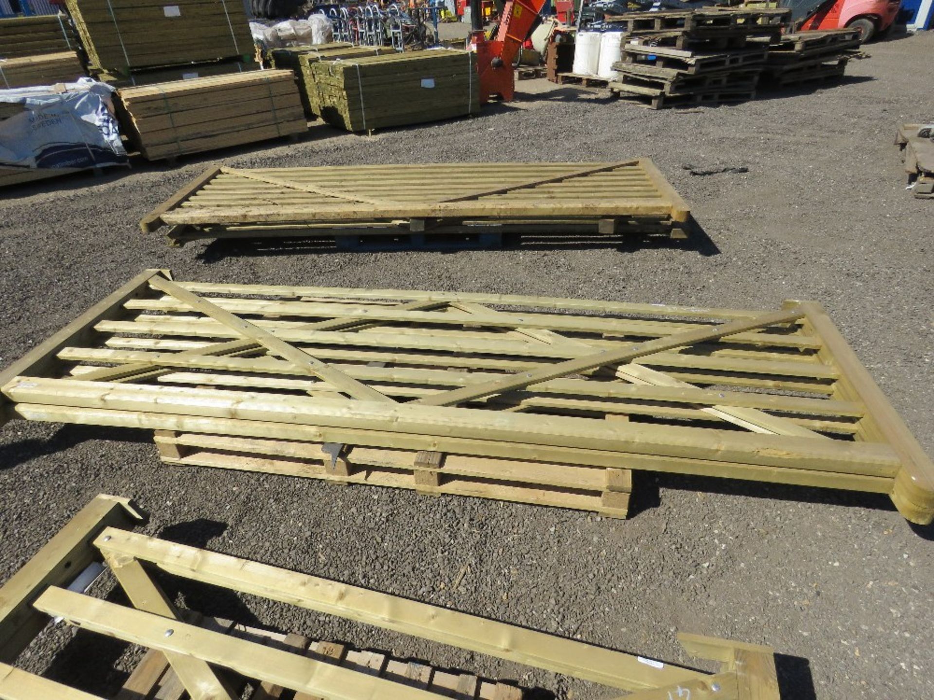 2 X WOODEN FIELD GATES, 3.6M WIDTH APPROX. - Image 3 of 4