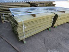 PACK OF PRESSURE TREATED MACHINED HIT AND MISS FENCE CLADDING BOARDS, 1.75M LENGTH X 9.5CM WIDTH APP