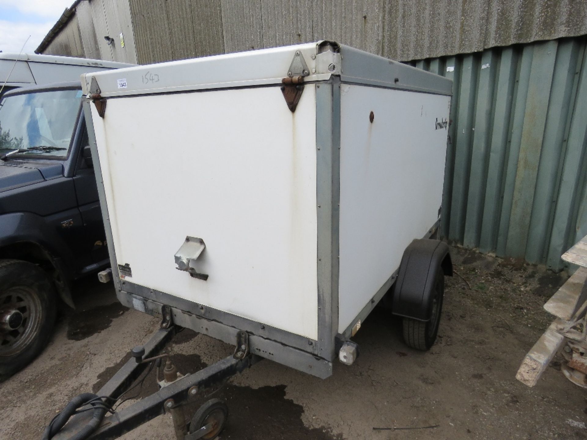 BRENDERUP SMALL SIZED BOX TRAILER. 6FT6" X 4FT APPROX WITH DROP TAILBOARD. - Image 3 of 5