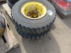 2 X 7.00-12 8 STUD FORKLIFT TYRES.