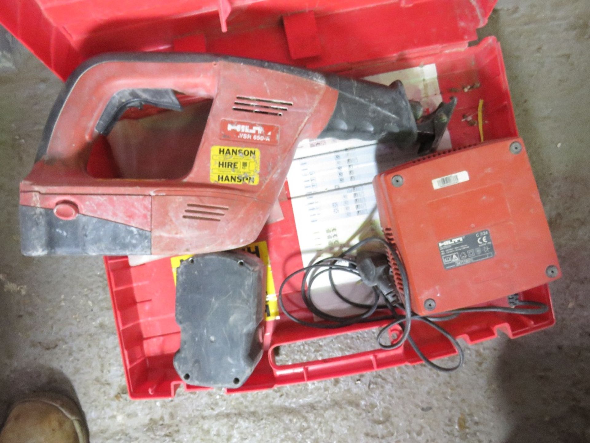 HILTI BATTERY RECIPROCATING SAW. UNTESTED, CONDITION UNKNOWN.