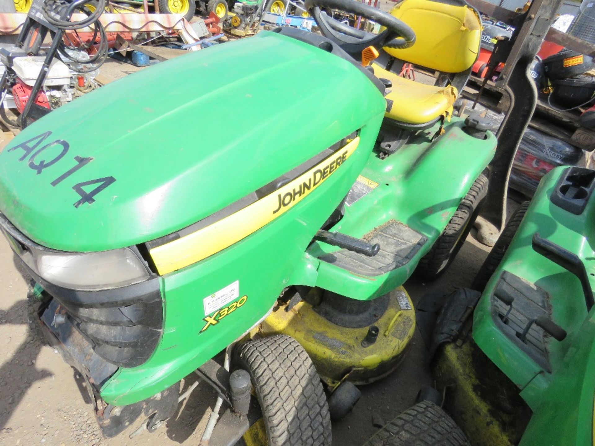 JOHN DEERE X320 PROFESSIONAL RIDE ON PETROL MOWER. PREVIOUS COUNCIL USEAGE. STRAIGHT FROM STORAGE, - Image 2 of 5