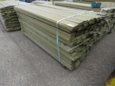 LARGE PACK FLAT MACHINED FINISH CLADDING TIMBER BOARDS 1.74M X 9.5CM APPROX, PRESSURE TREATED.