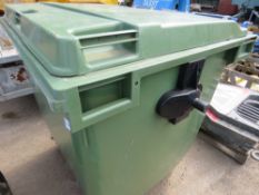 LARGE GREEN WHEELED BIN.