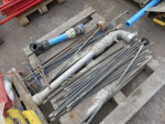 PALLET CONTAINING STAND PIPE, STAND PIPE SPANNERS, DRAIN RODS, ETC.