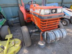 KUBOTA L3250 4WD TRACTOR ON GRASS TYRES. 4080 REC HOURS. SHUTTLE GEARBOX. SN:51408.