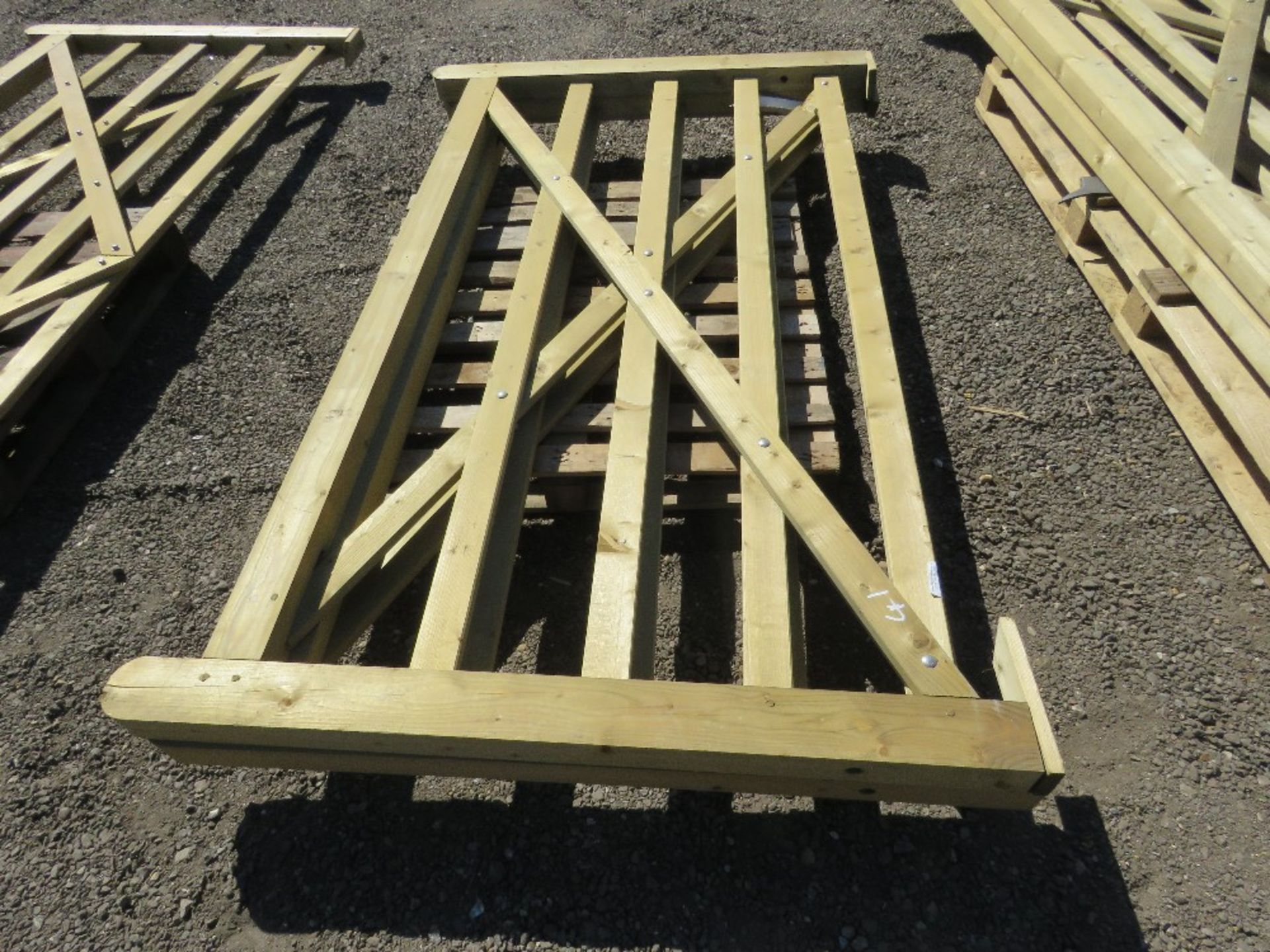 2 X WOODEN FIELD GATES, 2.1M WIDTH APPROX. - Image 3 of 5