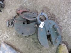 2 X LARGE SIZED PLATE LIFTING CLAMPS, UNTESTED.