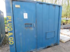 PLUG AND GO STEEL SITE STORE UNIT 9FT X 8FT APPROX. COMPRISING LOCKABLE STORAGE AREAS. WITH KEYS. CA