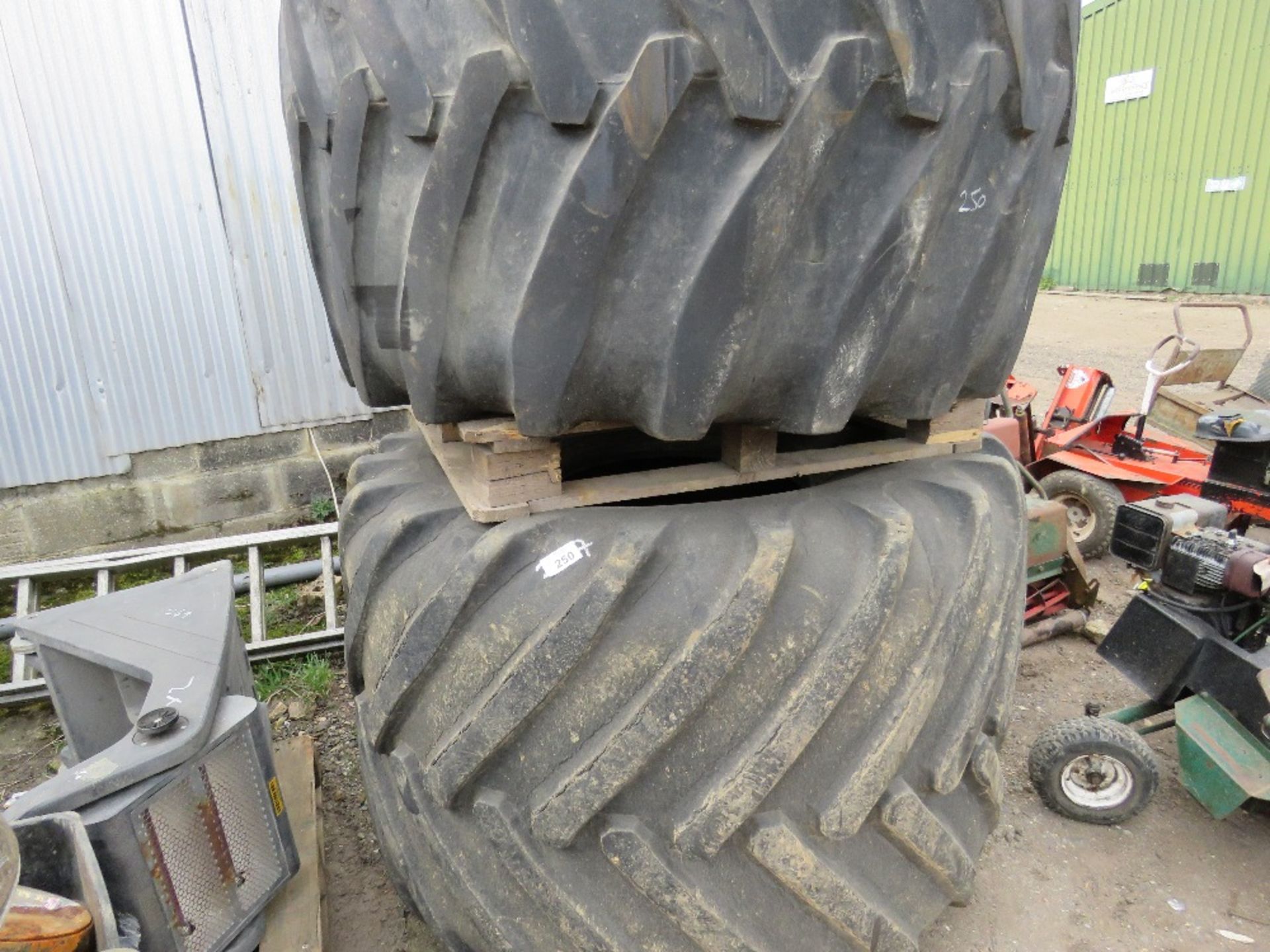 PAIR OF 66X43.00-25 TERRA TYPE LOW GROUND PRESSURE TYRES.