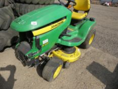 JOHN DEERE X320 PROFESSIONAL RIDE ON PETROL MOWER. PREVIOUS COUNCIL USEAGE. STRAIGHT FROM STORAGE,