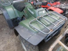 KAWASAKI 300 4X4 QUAD BIKE. WHEN TESTED WAS SEEN TO RUN AND DRIVE.