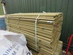 LARGE PACK OF SHIPLAP TIMBER CLADDING BOARDS, PRESSURE TREATED, 1.72M X 10CM APPROX.