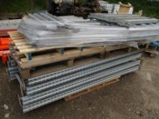 LARGE STACK OF GALVANISED RACKING, 2.4M HEIGHT, 0.9M LENGTH BEAMS.