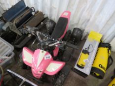 SmALL PETROL ENGINED QUADBIKE WITH KEYS, WHEN TESTED WAS SEEN TO RUN AND DRIVE.