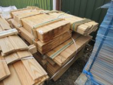 LARGE PACK OF MIXED LENGTH SHIPLAP TIMBER CLADDING BOARDS.