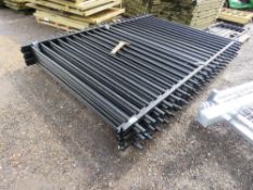 STACK OF 6 X BARBICAN IMPERIAL METAL FENCE PANELS 2.2M HEIGHT X 3M WIDE. (PALLET G)