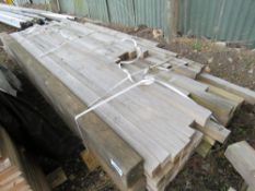 PALLET OF ASSORTED MIXED SIZED TIMBER POSTS. 1.2-2.4M LENGTHS APPROX.