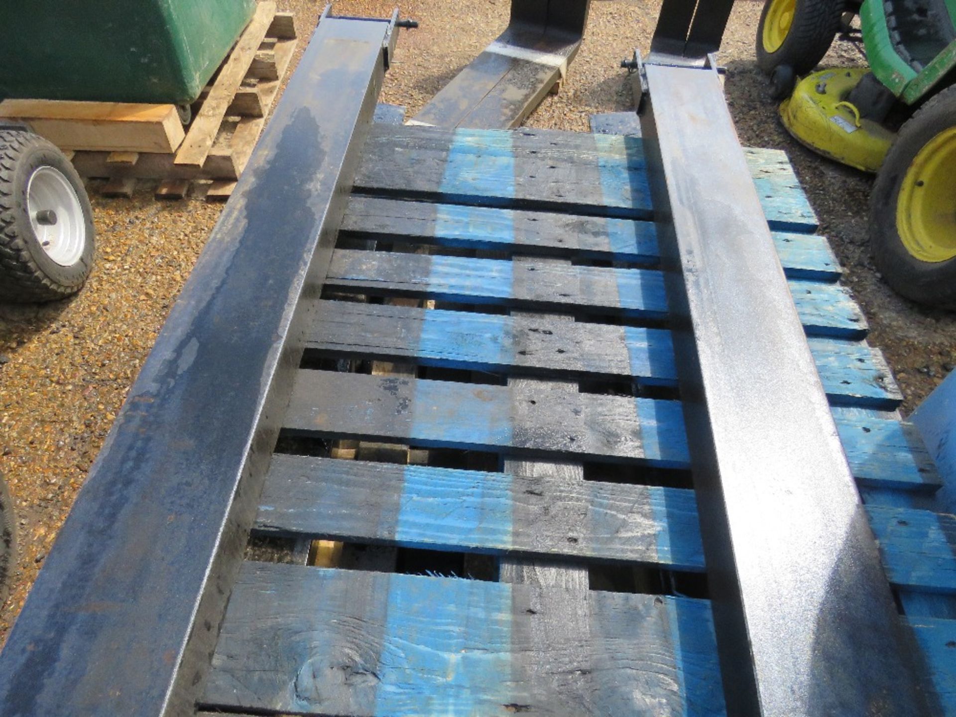 PAIR OF FORKLIFT EXTENSION TINES / SLEEVES. 6FT LENGTH APPROX.