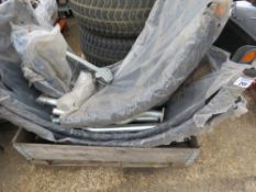PALLET CONTAINING 9 X LORRY MUD WINGS PLUS SOME BRACKETS AND A CABLE BRAKE WINCH UNIT. ETC