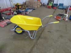 HEAVY DUTY BUILDER'S WHEELBARROW, LIGHTWEIGHT, UNUSED.