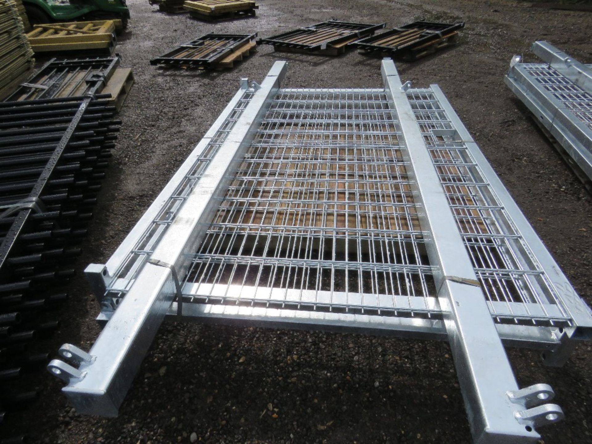 2 X EUROGARD GALVANISED GATES WITH POSTS. 2.3M HEIGHT X 1.6M WIDE EACH. - Image 2 of 4