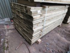 LARGE PACK OF FEATHER EDGE TIMBER CLADDING BOARDS, PRESSURE TREATED, 1.65M X 10.5CM APPROX.
