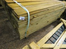 LARGE PACK OF PRESSURE TREATED FEATHER EDGE TIMBER CLADDING, 1.65M X 10CM APPROX.