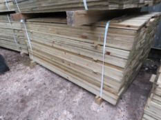 LARGE PACK OF FEATHER EDGE TIMBER CLADDING BOARDS, PRESSURE TREATED, 1.49M X 10.5CM APPROX.