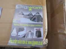 9 X GIGWAM TENTS WITH TUNNEL. EACH TENT COMPRISES A WIGWAM TYPE DRESSING AREA WITH AN ATTACHED SLEEP