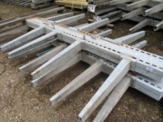 2 X HEAVY DUTY DOUBLE SIDED CANTILEVER RACKS, GALVANISED. 3.5M TOTAL HEIGHT, 0.9M ARMS, 2.14M TOTAL