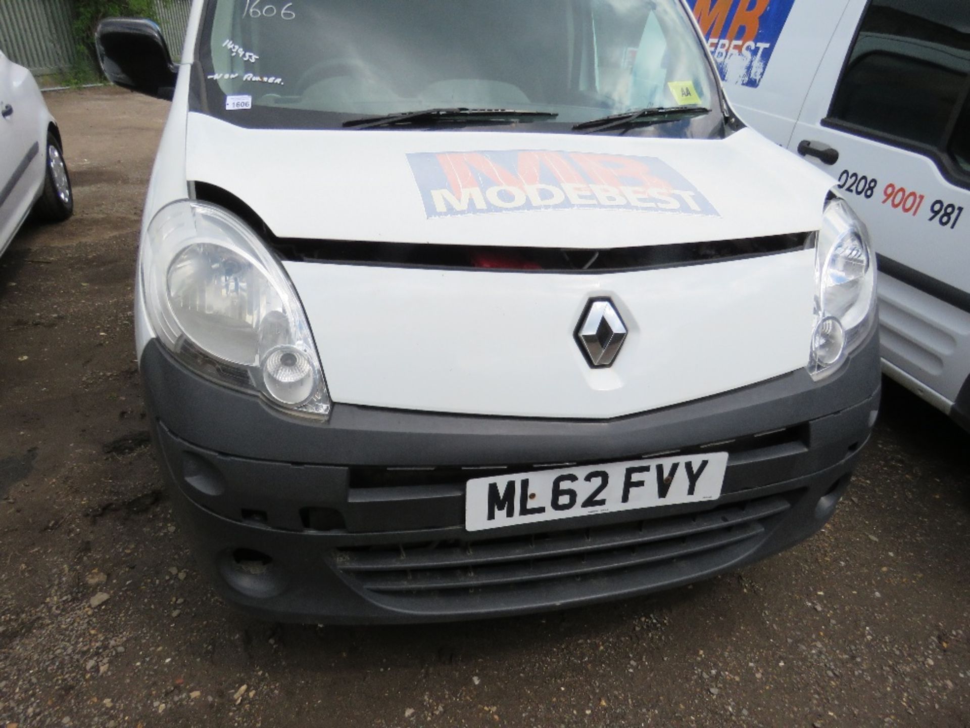 RENAULT KANGOO PANEL VAN, NON RUNNER. REG:ML62 FVY. 143,955 REC MILES.. V5 TO FOLLOW. DIRECT FROM LO - Image 2 of 9