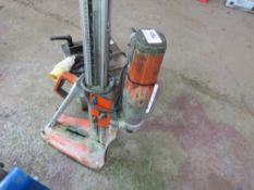 HUSQVARNA DIAMOND DRILLING RIG, 110VOLT POWERED. HANDLE NEEDS ATTENTION.