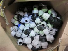 BOX OF ASSORTED WATER PIPE FIITINGS.DIRECT FROM LOCAL COMPANY, SURPLUS TO REQUIREMENTS.