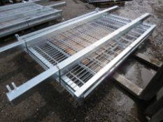 2 X EUROGARD GALVANISED GATES WITH POSTS. 2.3M HEIGHT X 1.6M WIDE EACH. (PALLET E)