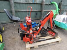 VTEKS COMPACT TRACTOR BACKHOE DIGGER ATTACHMENT WITH STABILISERS AND 3NO BUCKETS. LITTLE SIGN OF USE