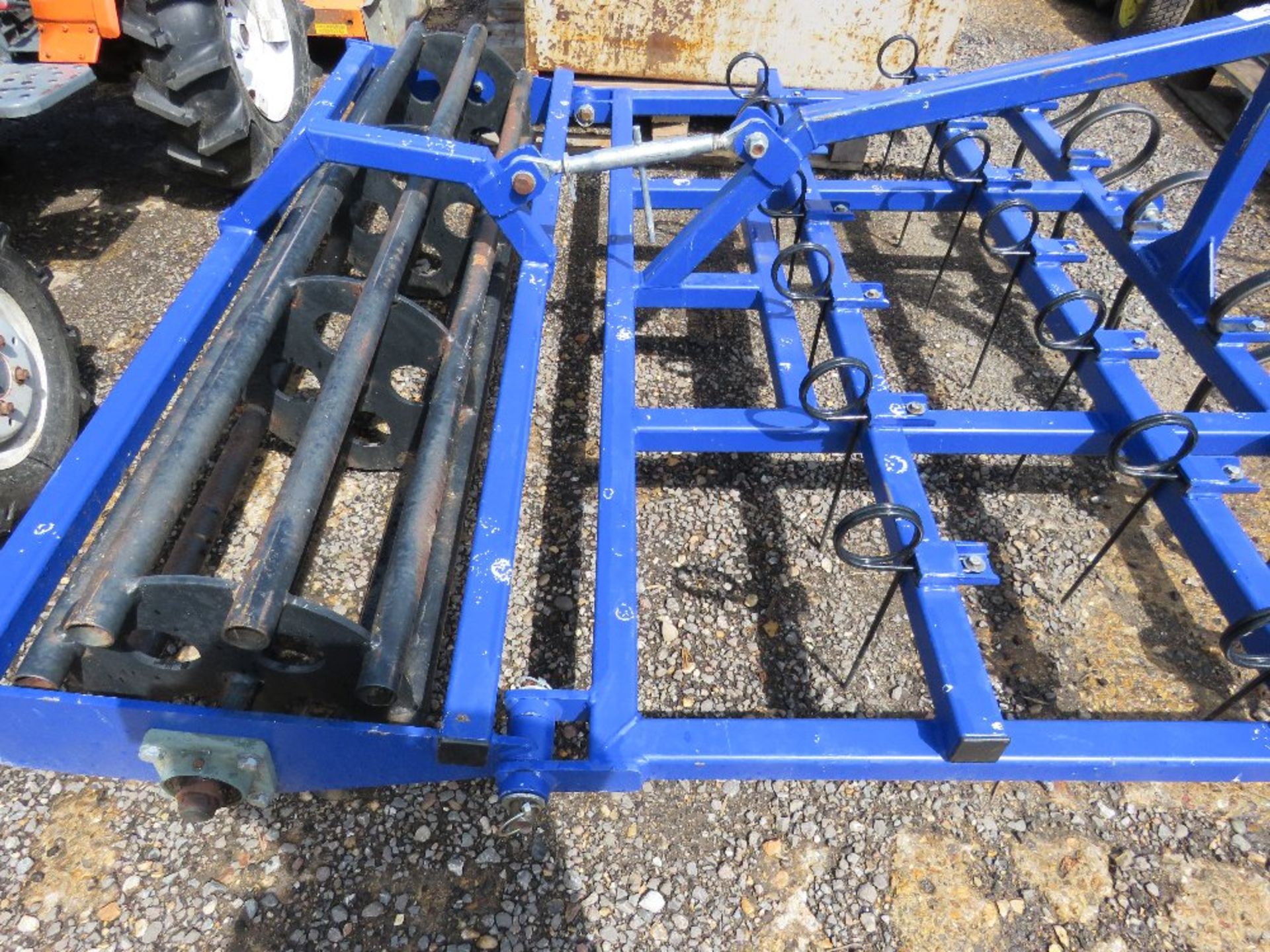 TRACTOR MOUNTED MENAGE LEVELLER WITH REAR CRUMBLER, 6FT WIDE APPROX. UNUSED. - Image 2 of 4