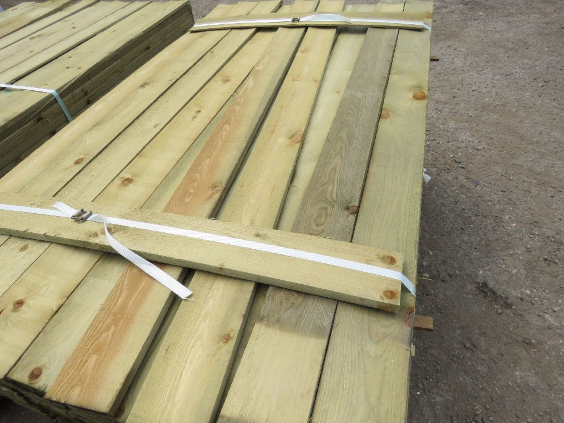LARGE PACK OF TREATED FEATHER EDGE TIMBER CLADDING 1.65M X 10CM APPROX. - Image 3 of 3