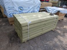 LARGE PACK OF TREATED MACHINED HIT AND MISS FENCE CLADDING BOARDS 1.74M X 95MM APPROX.