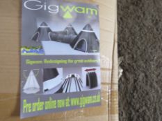 9 X GIGWAM TENTS WITH TUNNEL. EACH TENT COMPRISES A WIGWAM TYPE DRESSING AREA WITH AN ATTACHED SLEEP