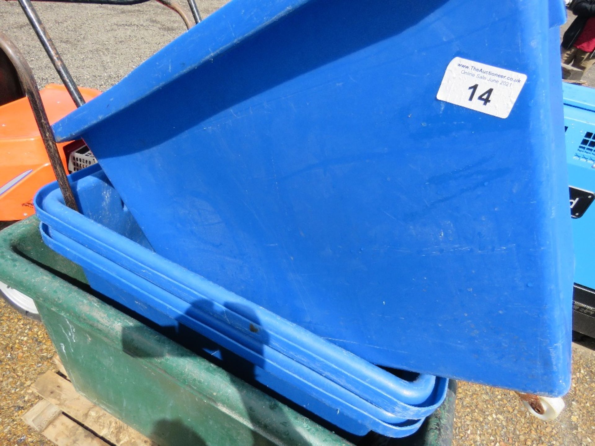 2 X LARGE PLASTIC BINS PLUS 2 X WHEELED BINS WITH HANDLES. - Image 2 of 4