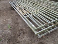 3 X GALVANISED METAL FIELD GATES, 12FT LENGTH APPROX.