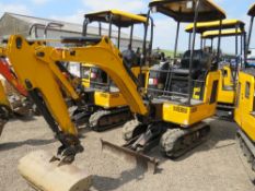 JCB 150C-1 RUBBER TRACKED MINI EXCAVATOR, YEAR 2018 BUILD. 622RECORDED HOURS, 1 BUCKET AS SHOWN/FITT