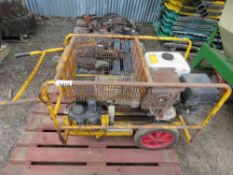 HYDROVANE PETROL ENGINED COMPRESSOR, UNTESTED, CONDITION UNKNOWN.