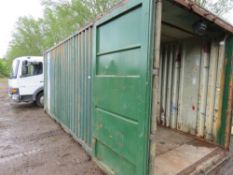 STEEL SHIPPING CONTAINER SECURE STORE, 20FT LENGTH... NO VAT ON HAMMER PRICE.