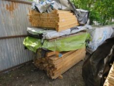 4 X BUNDLES OF "U" PROFILE UNTREATED WOODEN BATTENS, ASSORTED SIZES, 1.5-1.8M LENGTH APPROX.